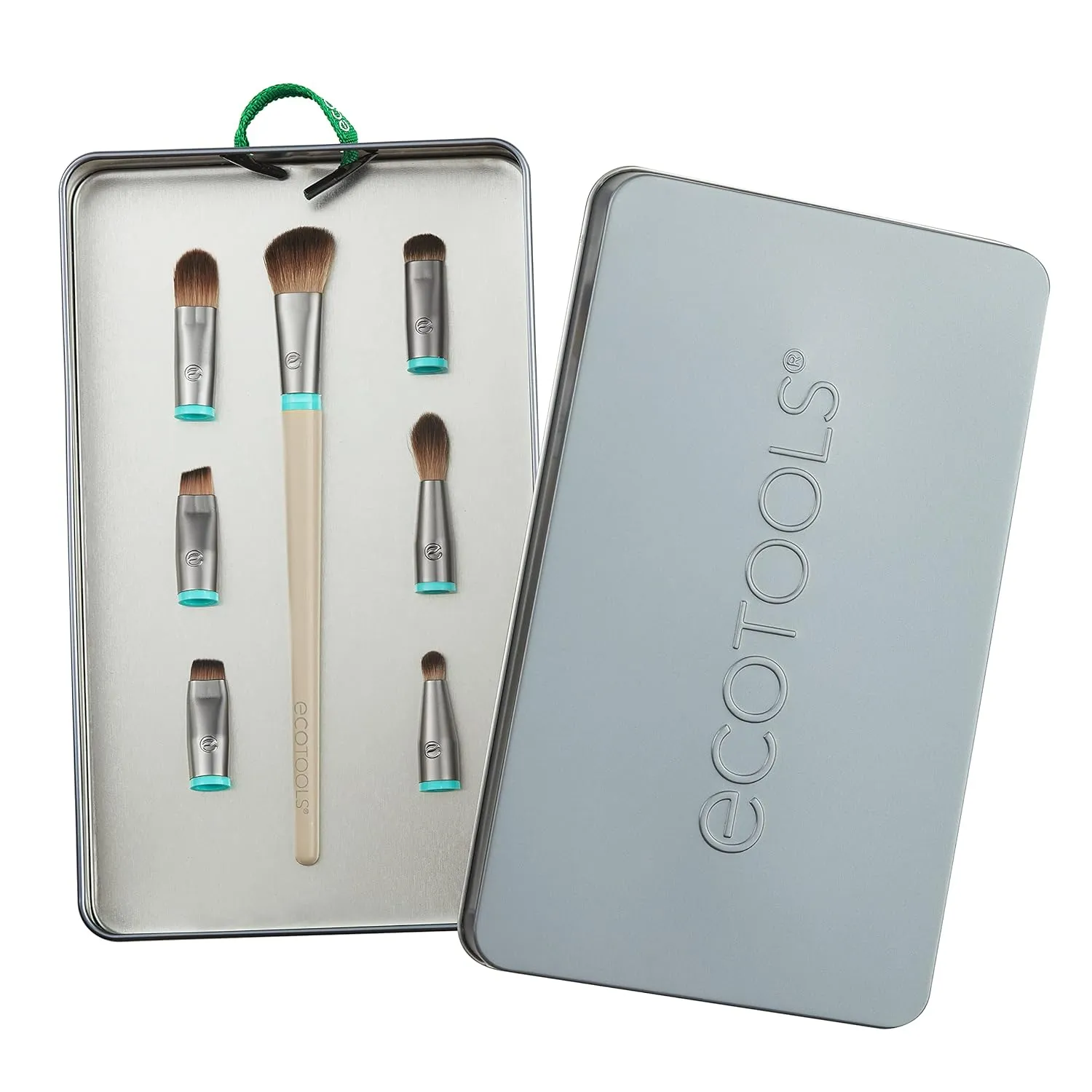 EcoTools Interchangeables Total Renewal Eye Makeup Brush Kit, Customizable Makeup Brushes for Eyeshadow, Travel-Friendly Kit, Eco-Friendly Synthetic Bristles, Cruelty Free & Vegan, 9 Piece Set