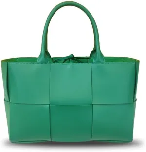 Elegant Cowhide Leather Hand Woven Tote Handbag – Large Shoulder Bag for Commuting