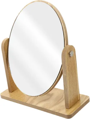Elegant Swivel Makeup Mirror Rotating Tabletop Vanity Mirror for Women Durable Wood Design for Makeup Application and Grooming Any Desk Table