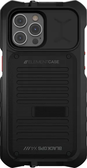 Element Case Black Ops for iPhone 13 Pro - Aggressively Rugged, Tactical, and Shockproof iPhone 13 Pro Case with Wallet/Card Holder and Mechanical Kickstand - Black (EMT-322-252FU-01)