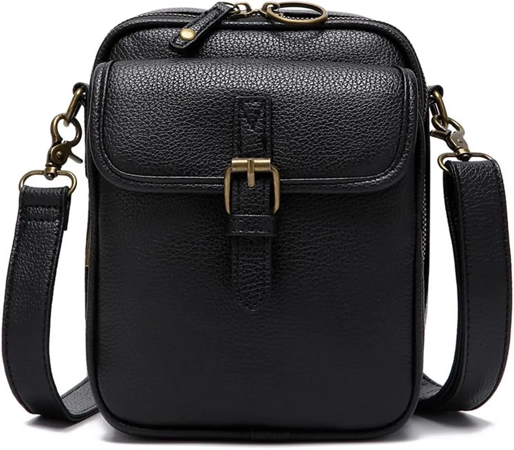 ENOPINK Cross Body Bag for Woman PU Leather Shoulder Bag Crossbody Purse with Card Slots