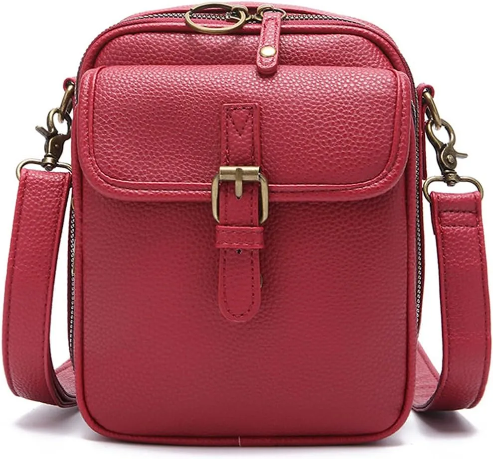 ENOPINK Cross Body Bag for Woman PU Leather Shoulder Bag Crossbody Purse with Card Slots