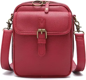 ENOPINK Cross Body Bag for Woman PU Leather Shoulder Bag Crossbody Purse with Card Slots