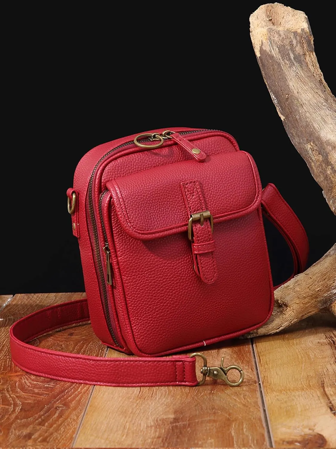 ENOPINK Cross Body Bag for Woman PU Leather Shoulder Bag Crossbody Purse with Card Slots
