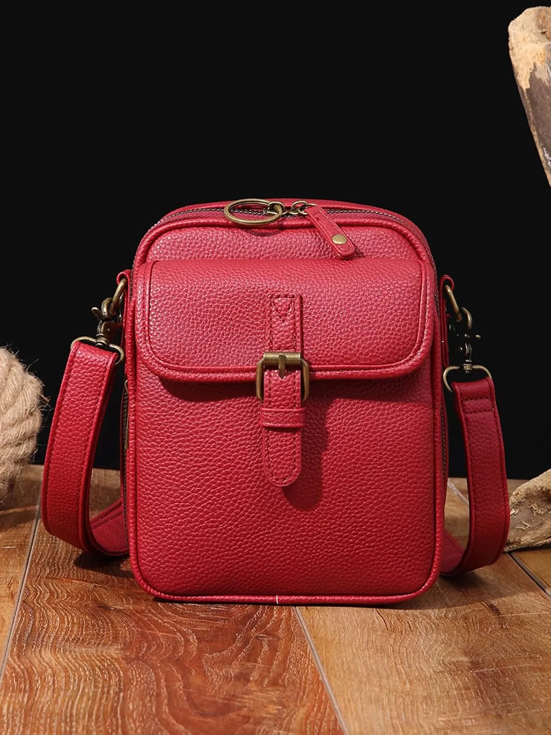 ENOPINK Cross Body Bag for Woman PU Leather Shoulder Bag Crossbody Purse with Card Slots