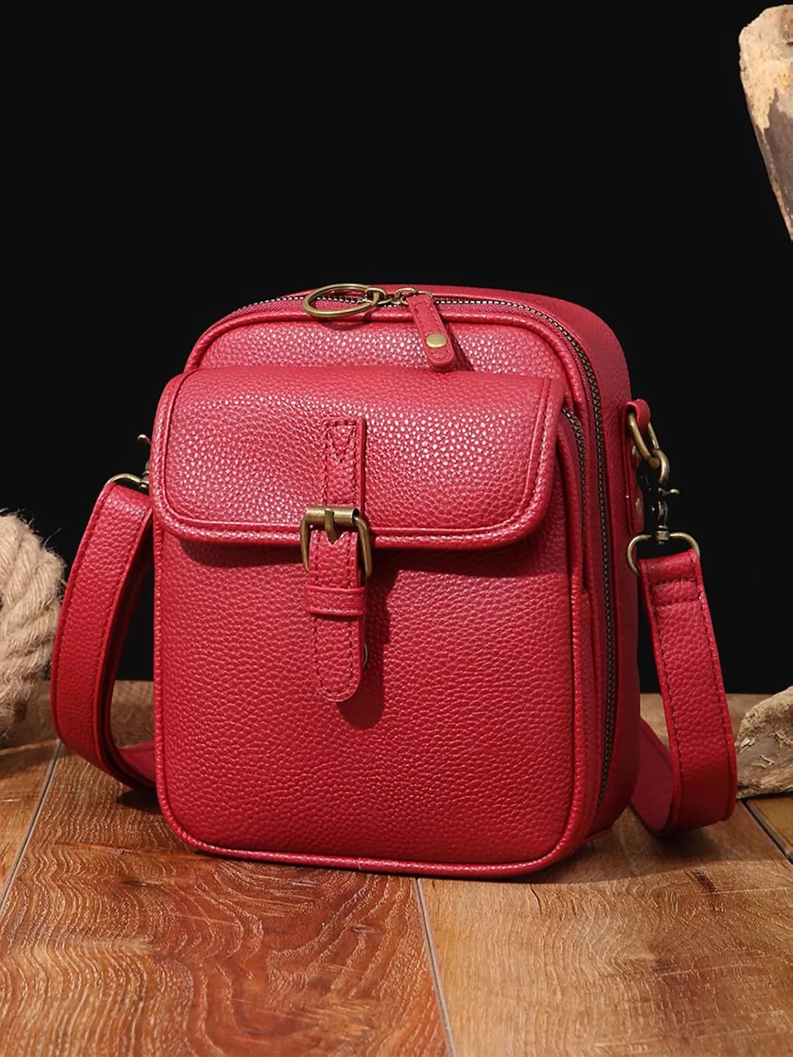 ENOPINK Cross Body Bag for Woman PU Leather Shoulder Bag Crossbody Purse with Card Slots