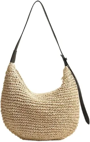Epsion Women's Woven Shoulder Bag Straw Small Tote Handbags Beach Summer Hobo Natural Chic Travel Purses 2025