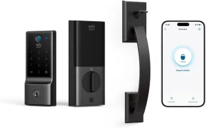eufy Security Smart Lock C220 with Handleset, Fingerprint Keyless Entry Door Lock, Built-in Wi-Fi, App Remote Control, Front Door Deadbolt, 8 Months Battery, IP53 Waterproof, BHMA Certified