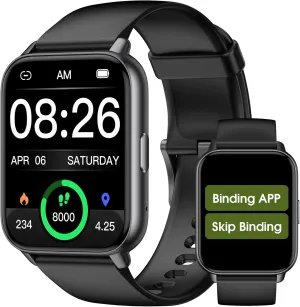 EURANS Smart Watch No App/Phone Required, Long Battery Life Fitness Tracker Watch,HD Screen, Waterproof Activity Tracker with Step Counter for Walking, Pedometer, Calories Tracker for Men Women