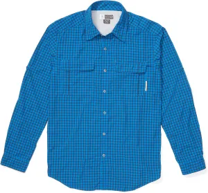 ExOfficio Men's BugsAway Halo Check Long-Sleeve Shirt, Dk Navy, X-Large
