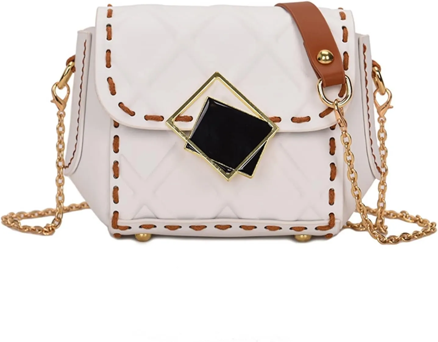 Fashion Chain Messenger Bag Material Woven Set Hand Stitching Shoulder Strap Sew Handle DIY Handmade Bag for Women(Gray)