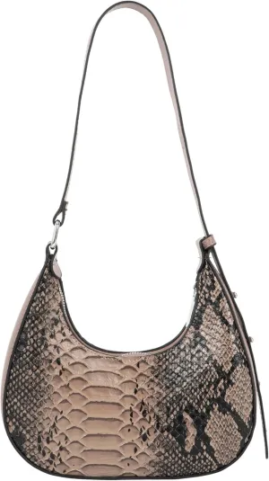 Felite Fnn Women Small Snakeskin Print PU Leather Shoulder Bag Armpit Bag Handbag Clutch