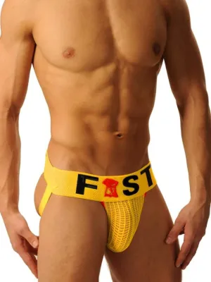 FIST LOGO JOCK • Multicolor Handmade Rare Jockstrap Baseball Sportsjocks Fisting Army, Biker Athletic Supporter