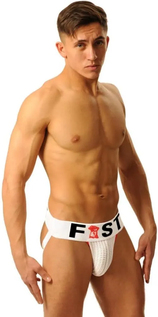 FIST LOGO JOCK • Multicolor Handmade Rare Jockstrap Baseball Sportsjocks Fisting Army, Biker Athletic Supporter