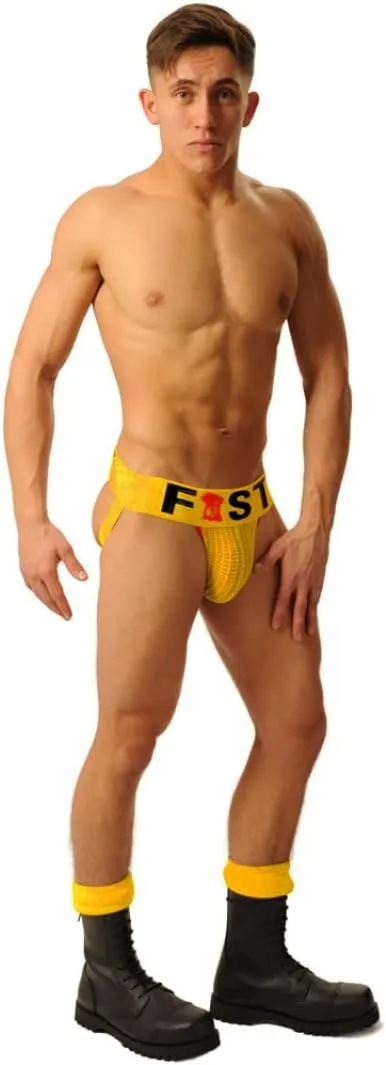 FIST LOGO JOCK • Multicolor Handmade Rare Jockstrap Baseball Sportsjocks Fisting Army, Biker Athletic Supporter