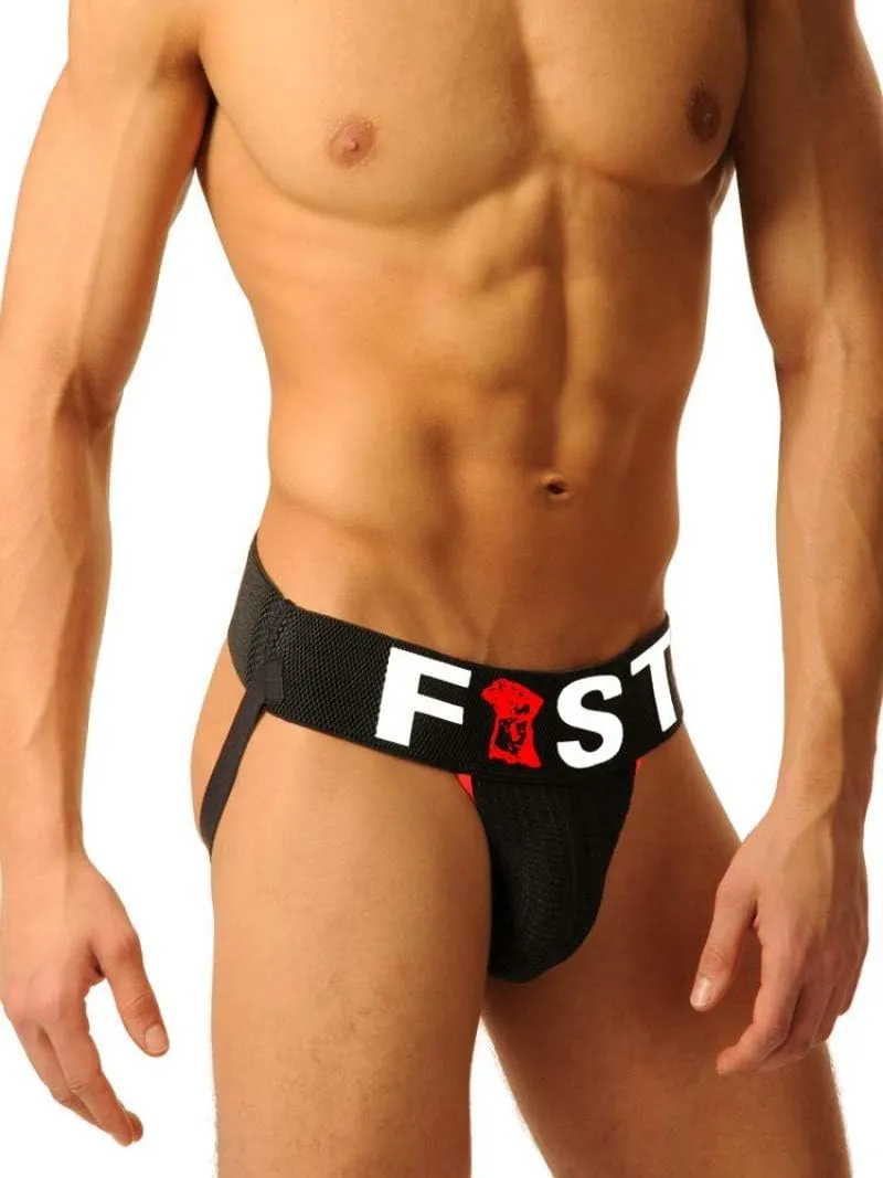 FIST LOGO JOCK • Multicolor Handmade Rare Jockstrap Baseball Sportsjocks Fisting Army, Biker Athletic Supporter