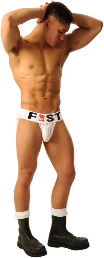 FIST LOGO JOCK • Multicolor Handmade Rare Jockstrap Baseball Sportsjocks Fisting Army, Biker Athletic Supporter