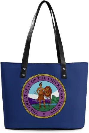 Flag of Chickasaw Nation Purse for Women Casual Tote Bags Purses Ladies Top Handle Shoulder Handbag for Work Travel