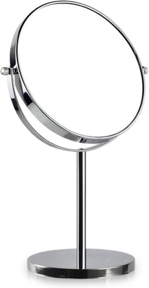 FLIPP Desktop High Definition Makeup Mirror,Vanity Mirror,Double Sided Mirror,360 Degree Swivel Desktop Vanity Mirror,Bedroom High Definition Makeup Mirror(Silver)
