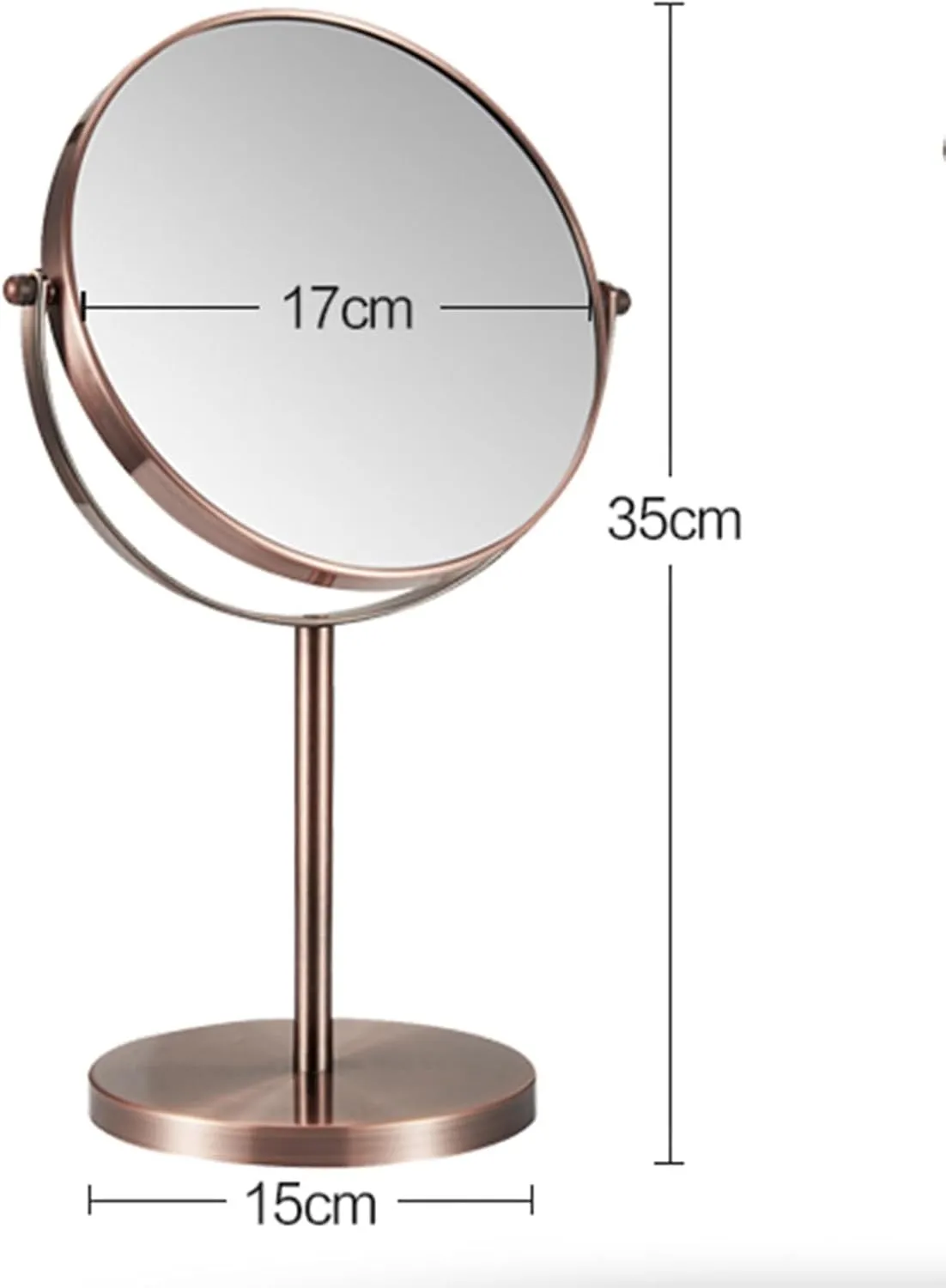 FLIPP Desktop High Definition Makeup Mirror,Vanity Mirror,Double Sided Mirror,360 Degree Swivel Desktop Vanity Mirror,Bedroom High Definition Makeup Mirror(Silver)