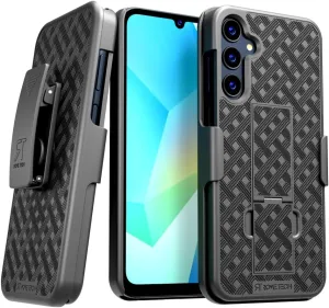 for Samsung Galaxy A16 Case with Belt Clip Holster, Kickstand Slim Cover Phone Galaxy A16 Case - Black