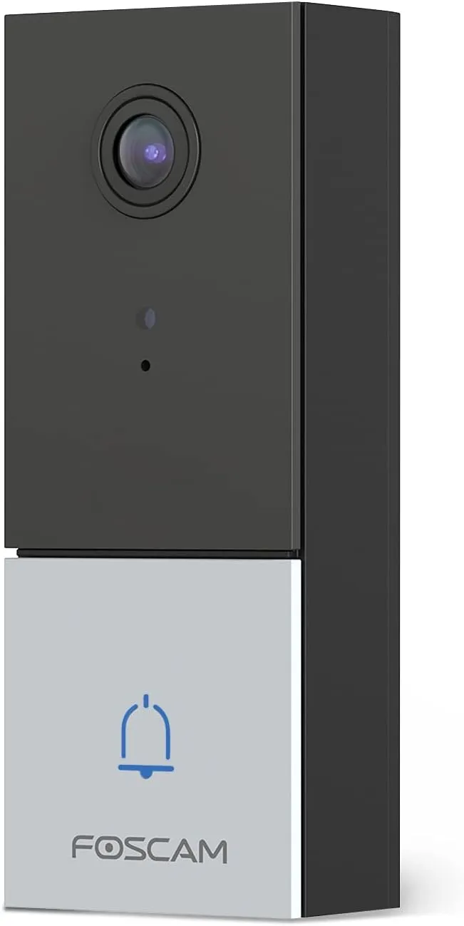 FOSCAM 2K/4MP Video Doorbell Camera, 2.4Ghz/5Ghz Wi-Fi Home Security Smart Doorbell, 2-Way Audio,AI Detection, Night Vision, IP65 Hardwired, Compatible with Existing Doorbell Chime