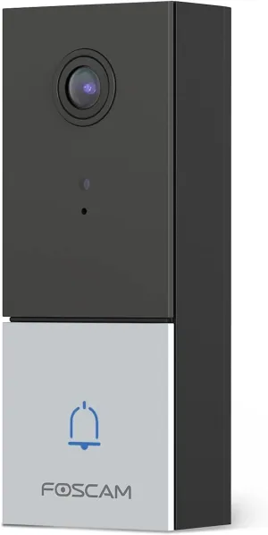 FOSCAM 2K/4MP Video Doorbell Camera, 2.4Ghz/5Ghz Wi-Fi Home Security Smart Doorbell, 2-Way Audio,AI Detection, Night Vision, IP65 Hardwired, Compatible with Existing Doorbell Chime