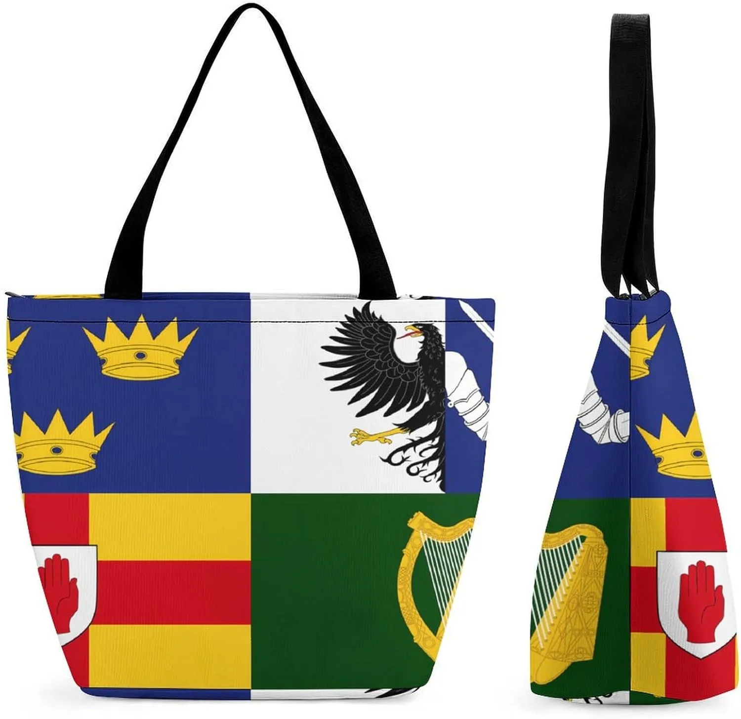 Four Provinces of Ireland Flag Women's Tote Bag Casual Shopping Bags Fashion Handbags Gifts for Travel Work Holiday
