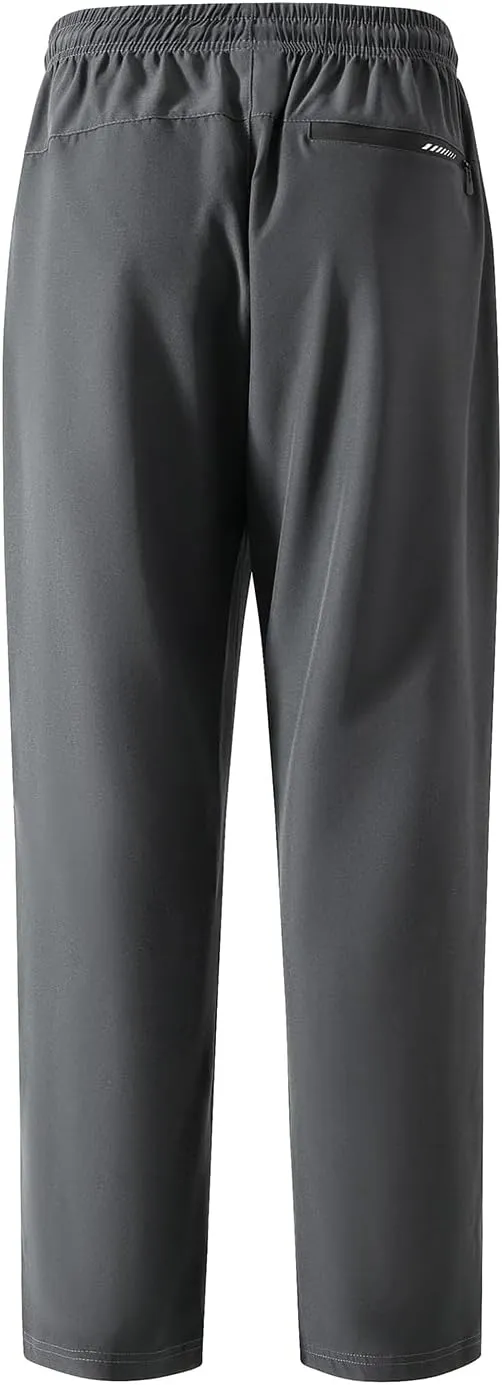 FoxQ Men's Sweatpants Quick Dry Jogger Hiking Pants with Secure Zipper Pockets Athletic Pants for Gym,Running,Workout