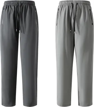 FoxQ Men's Sweatpants Quick Dry Jogger Hiking Pants with Secure Zipper Pockets Athletic Pants for Gym,Running,Workout