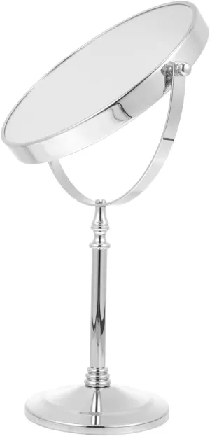 FRCOLOR Chic Desktop Makeup Mirror Lighted Vanity Mirror 360° Rotation for Girls