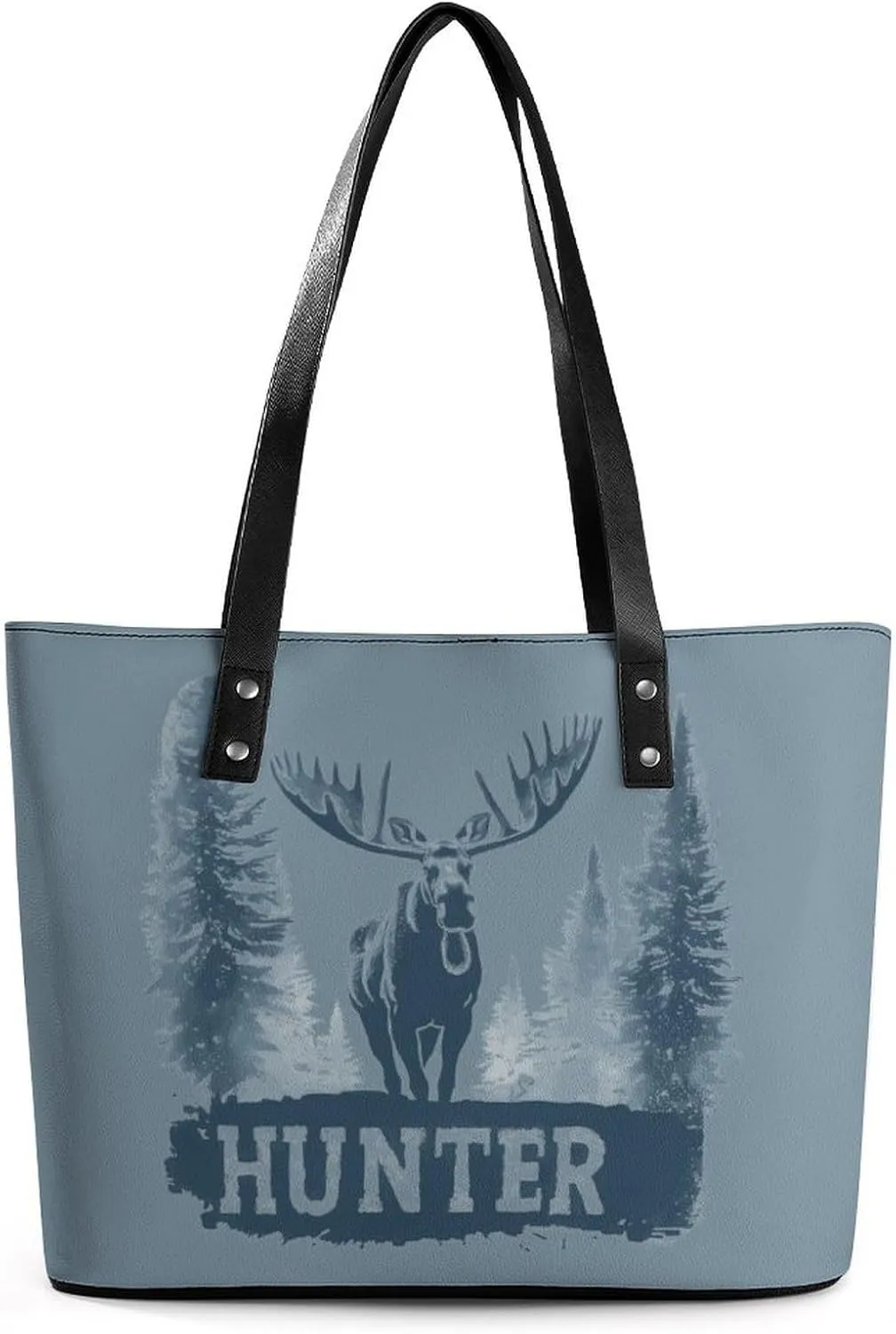 Funny Moose Hunter Purse for Women Casual Tote Bags Purses Ladies Top Handle Shoulder Handbag for Work Travel