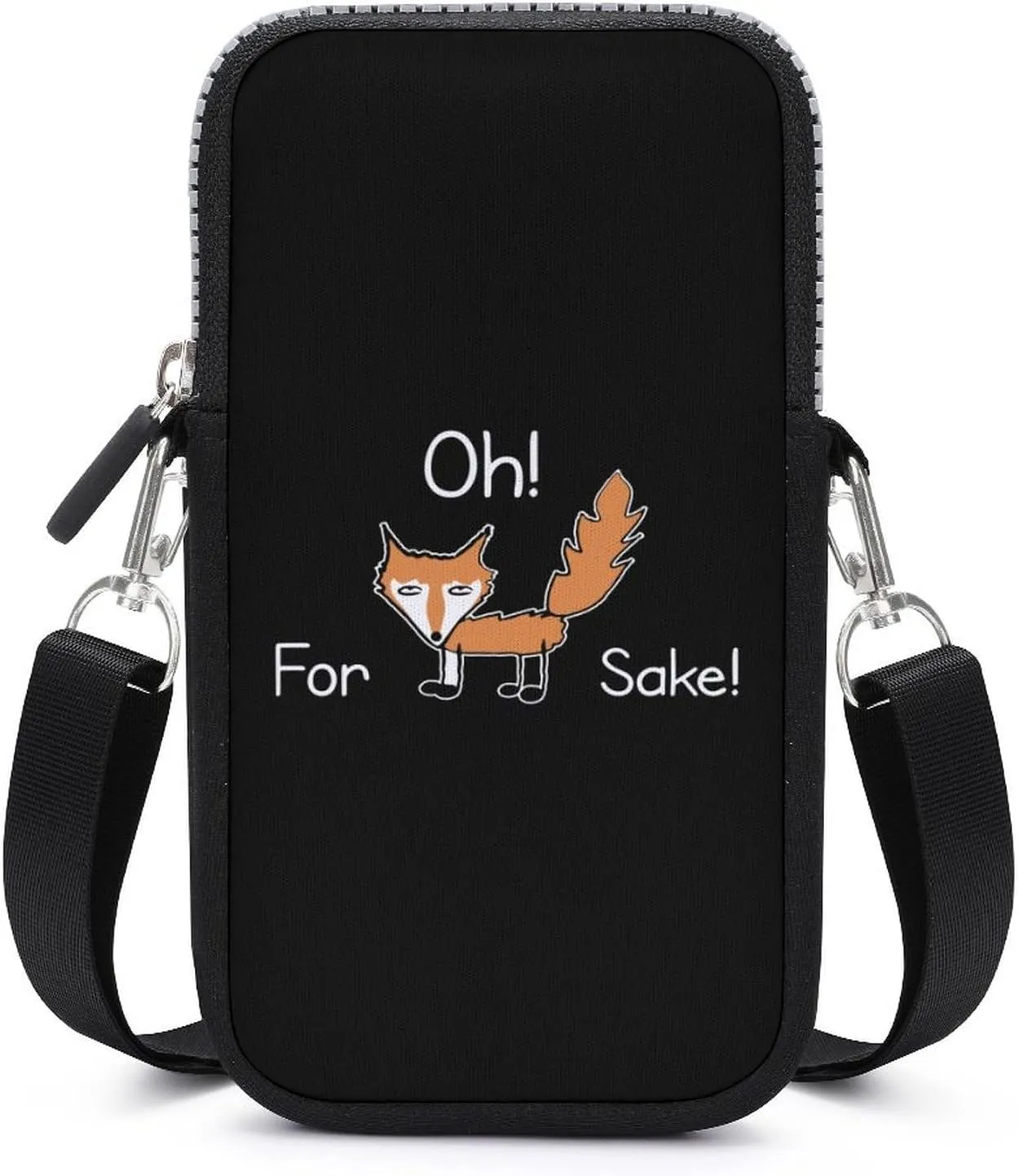 Funny Quote for Fox Sake Small Cell Phone Purse Crossbody Waterproof Mini Bag Wallet with Adjustable Strap