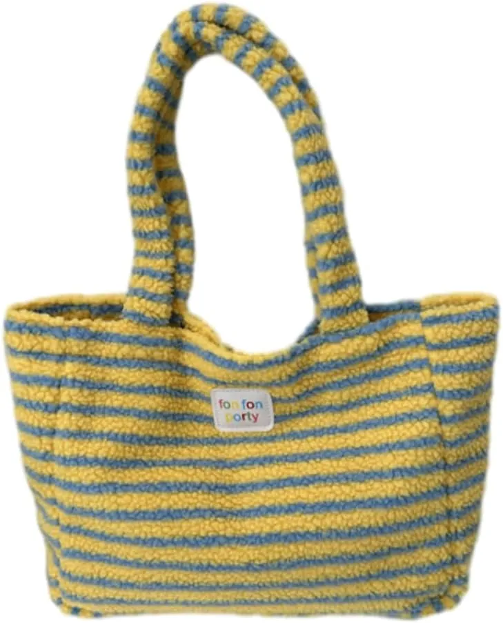 Fuzzy Tote Bag for Women Underarm Bag Shoulder Bag Large Handbag Purse Faux Fur Shopping Dating Bag