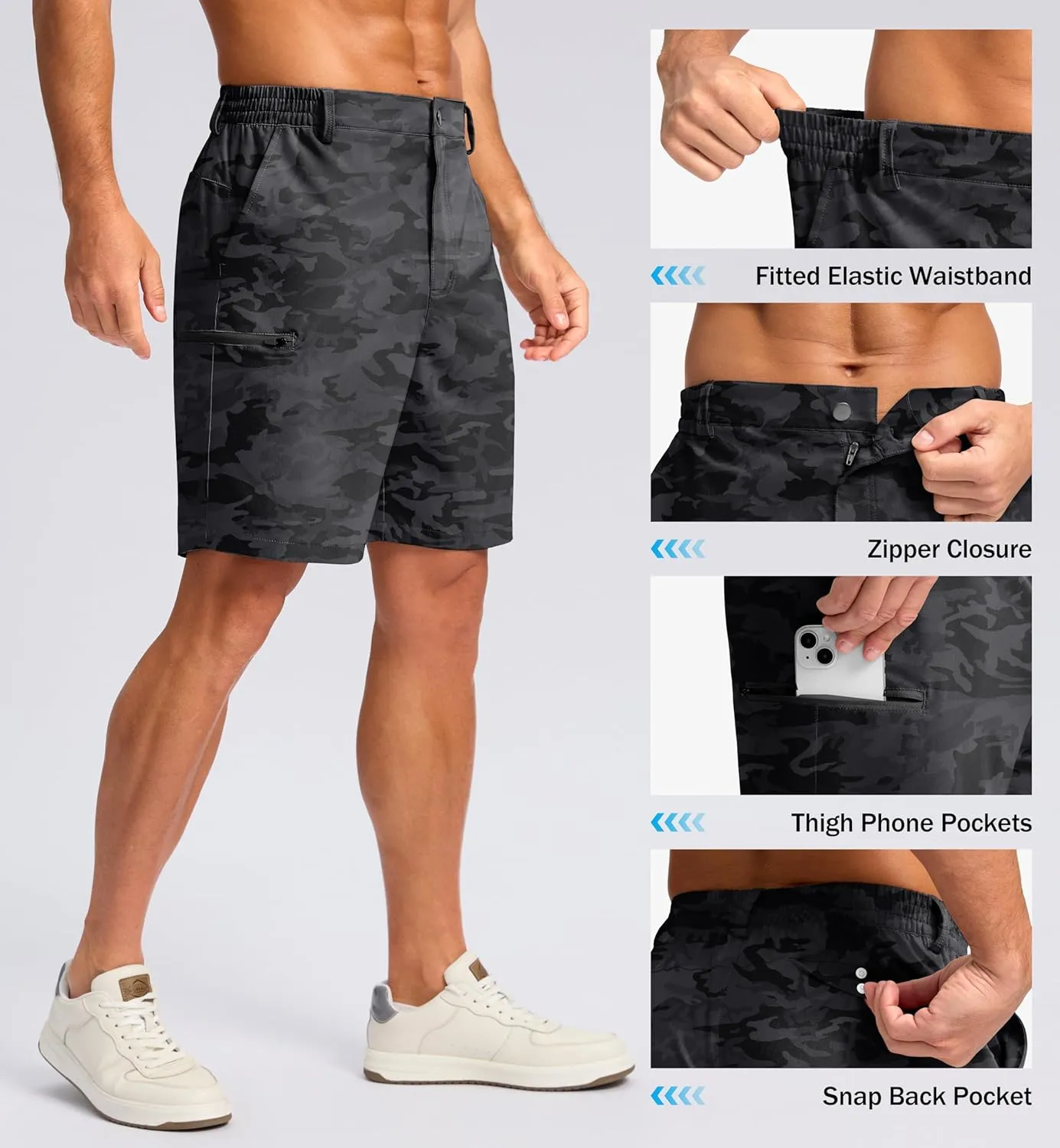 G Gradual Men's Casual Shorts 7"/ 9" Lightweight 4 Pockets Stretch Quick-Dry Summer Shorts for Golf Work Hiking Trips