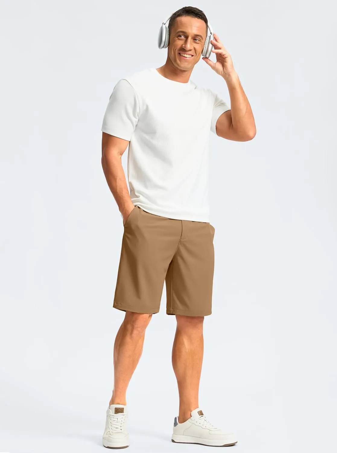 G Gradual Men's Casual Shorts 9" Lightweight Golf Shorts for Men Stretch with 3 Pockets Quick Dry Breathable Work Shorts