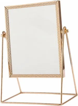 GALPADA 1Pc Desktop Makeup Mirror with Flower Lace Design Square Cosmetic Mirror for Home Use Random Color Elegant and Functional Vanity Mirror for Reflections