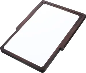 Gatuida Elegant Wooden Folding Makeup Mirror Single Sided Tabletop Vanity Mirror for Home and Office High Definition Surface Portable Design for Makeup and Grooming Walnut Color