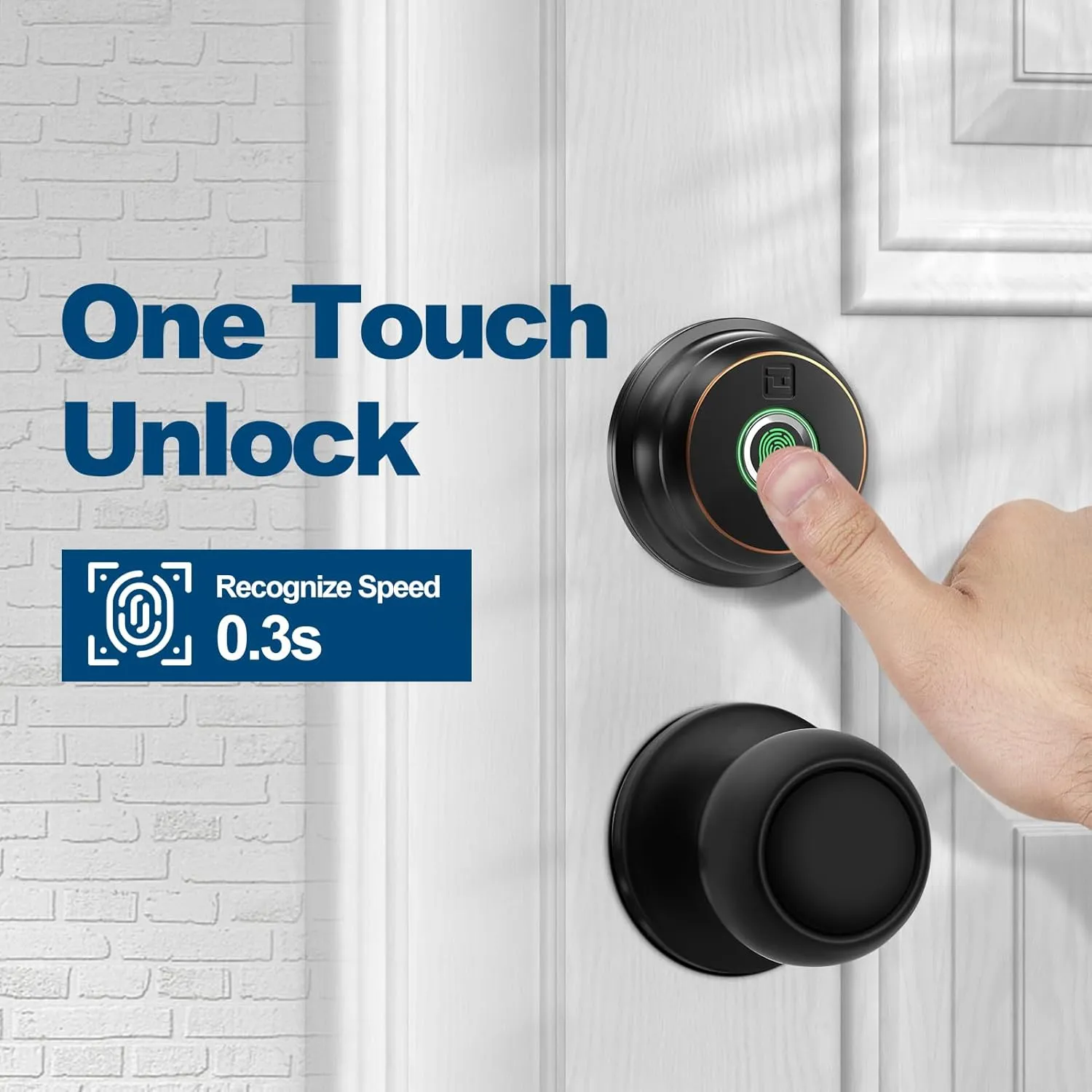 GeekTale Smart Deadbolt Lock, Fingerprint Deadbolt Door Lock with App, Keyless Entry for Front Door
