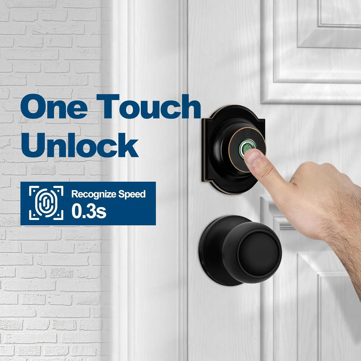 GeekTale Smart Deadbolt Lock, Fingerprint Deadbolt Door Lock with App, Keyless Entry for Front Door