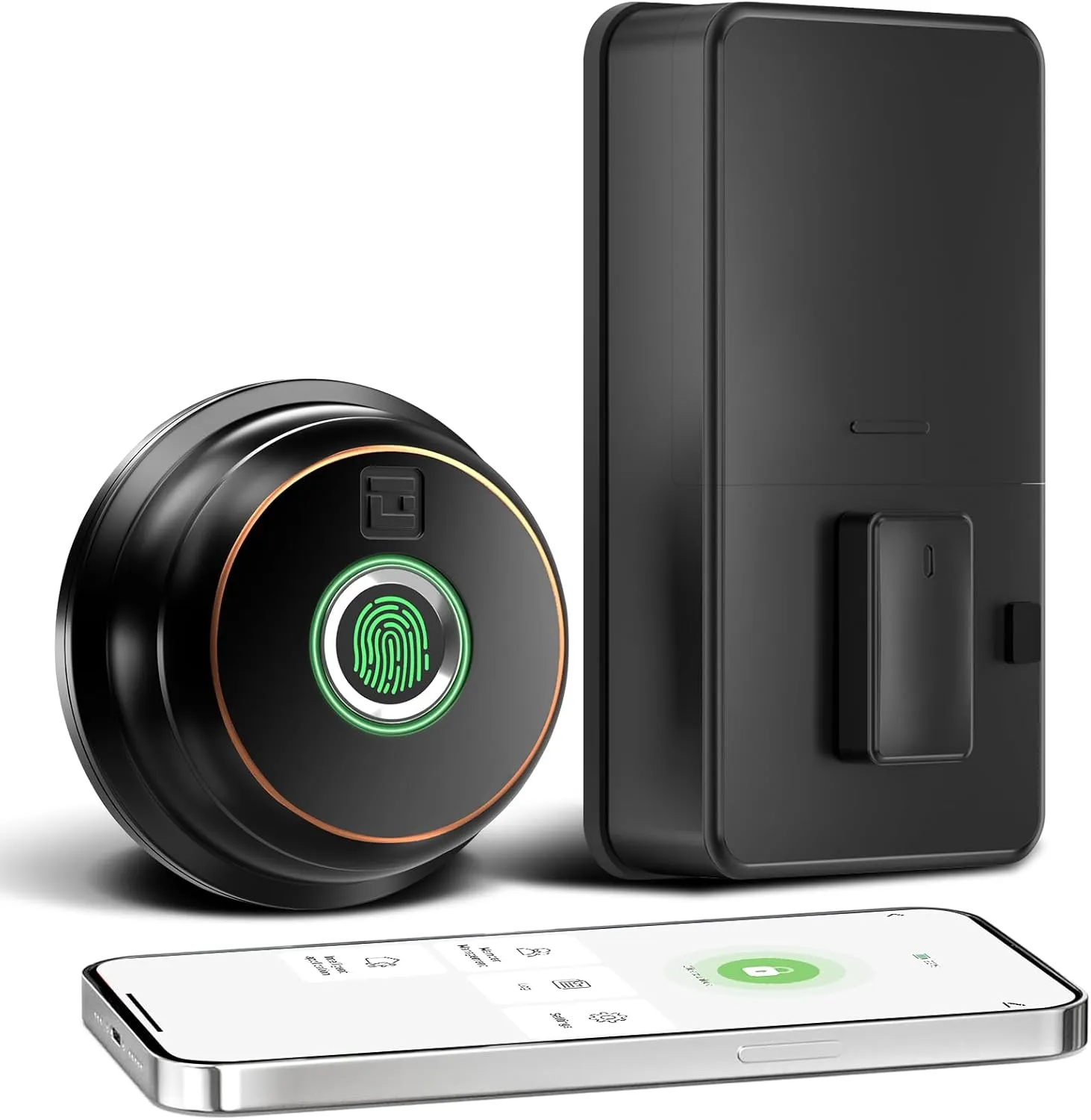 GeekTale Smart Deadbolt Lock, Fingerprint Deadbolt Door Lock with App, Keyless Entry for Front Door