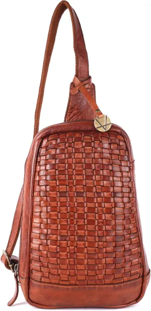Genuine Leather Body Bag Unisex Trendy Casual Travelling Essentials Kept Bag, Durable Secure Travel Cognac