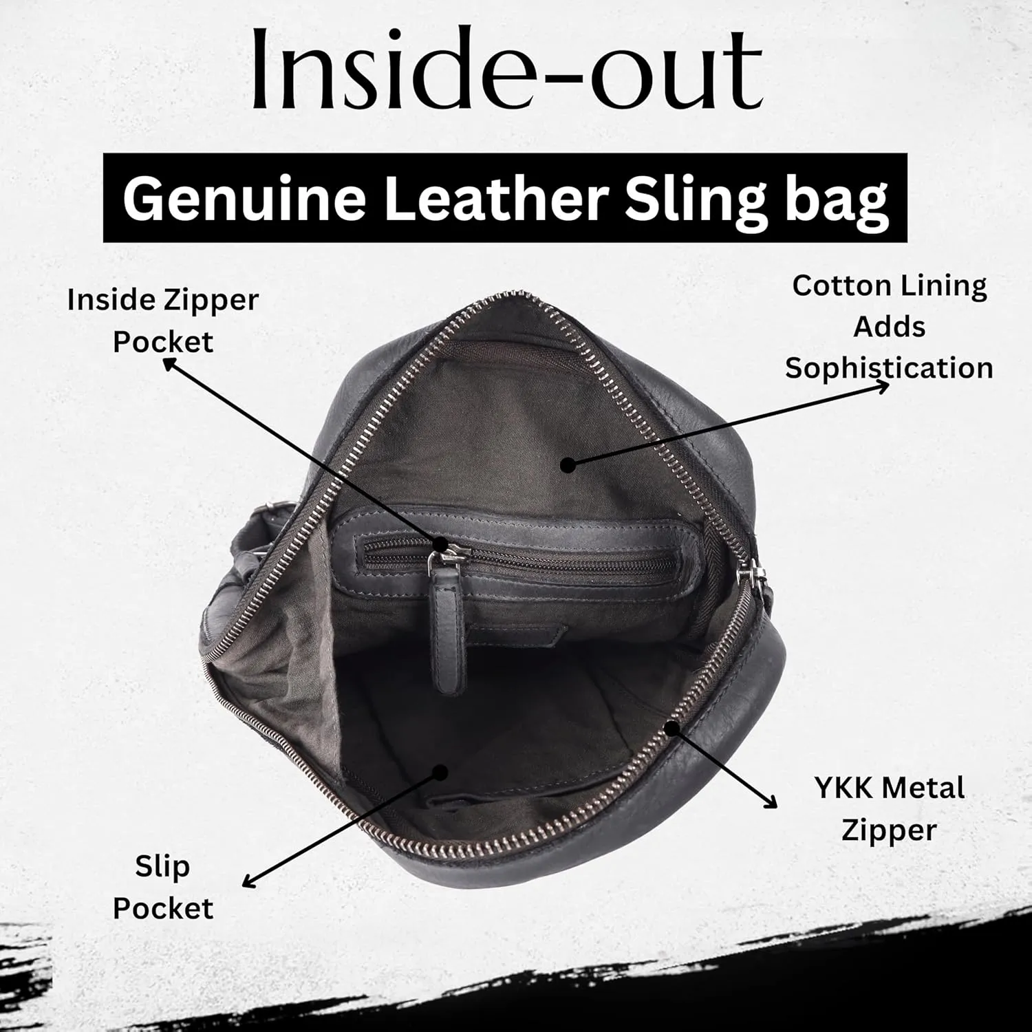 Genuine Leather Body Bag Unisex Trendy Casual Travelling Essentials Kept Bag, Durable Secure Travel Grey