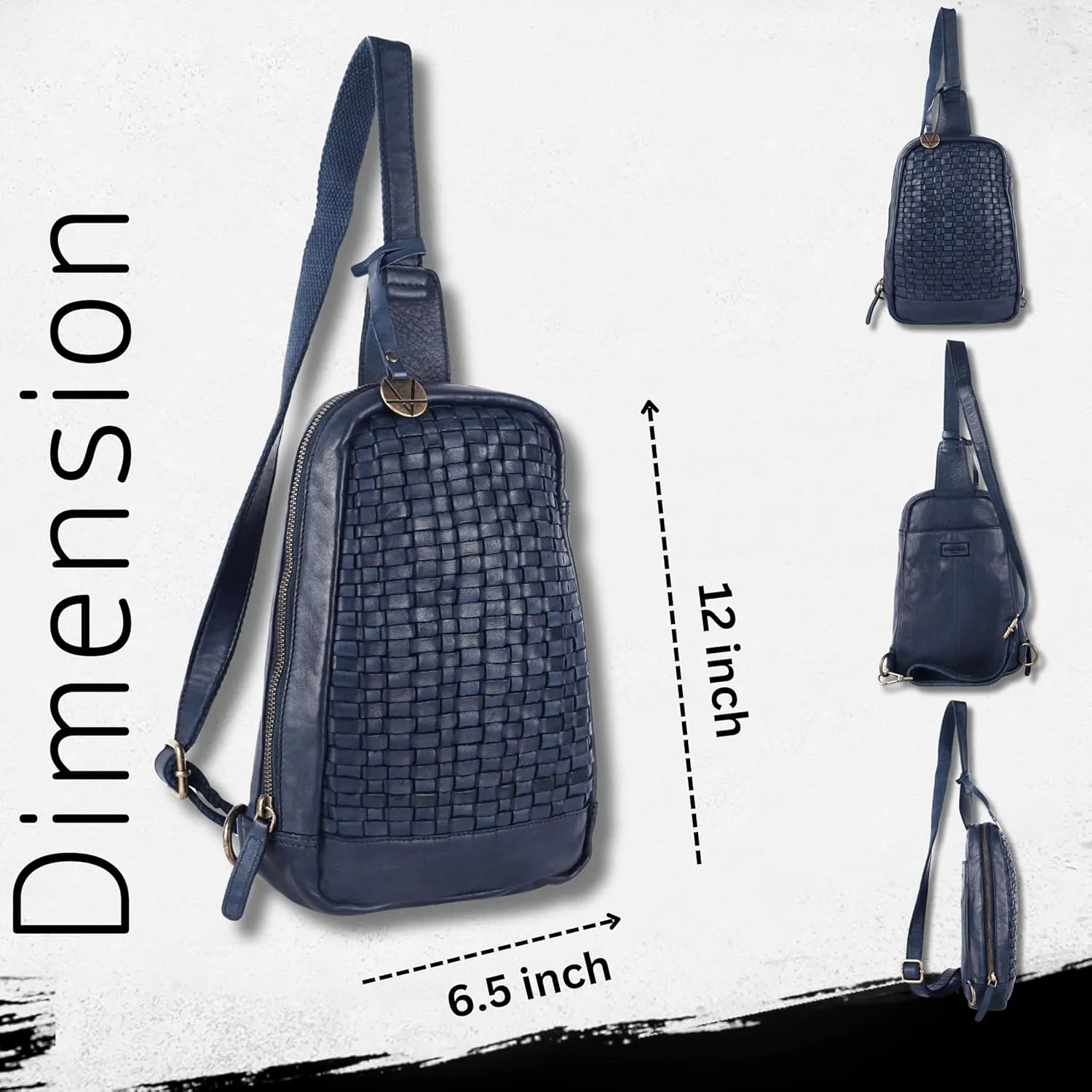 Genuine Leather Body Bag Unisex Trendy Casual Travelling Essentials Kept Bag, Durable Secure Travel Navy