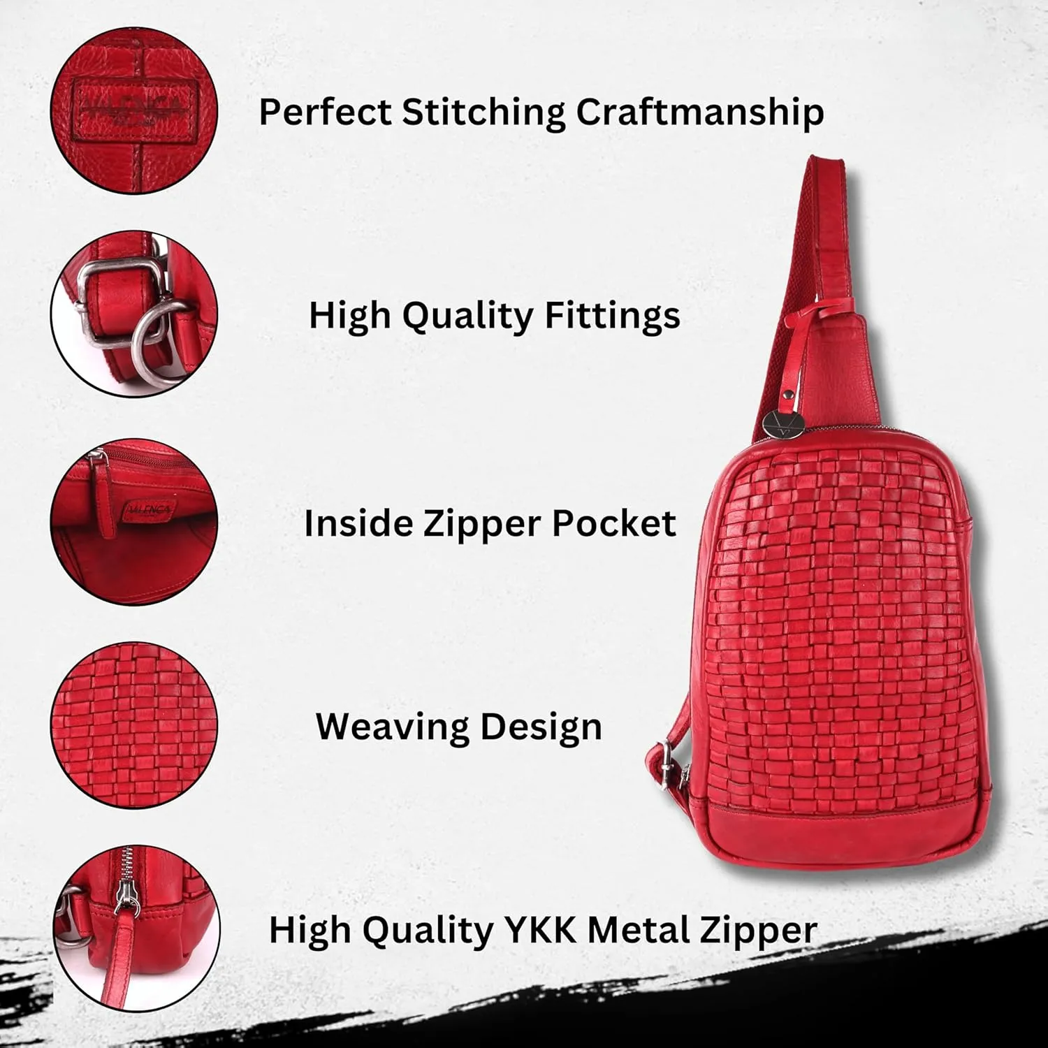 Genuine Leather Body Bag Unisex Trendy Casual Travelling Essentials Kept Bag, Durable Secure Travel Red