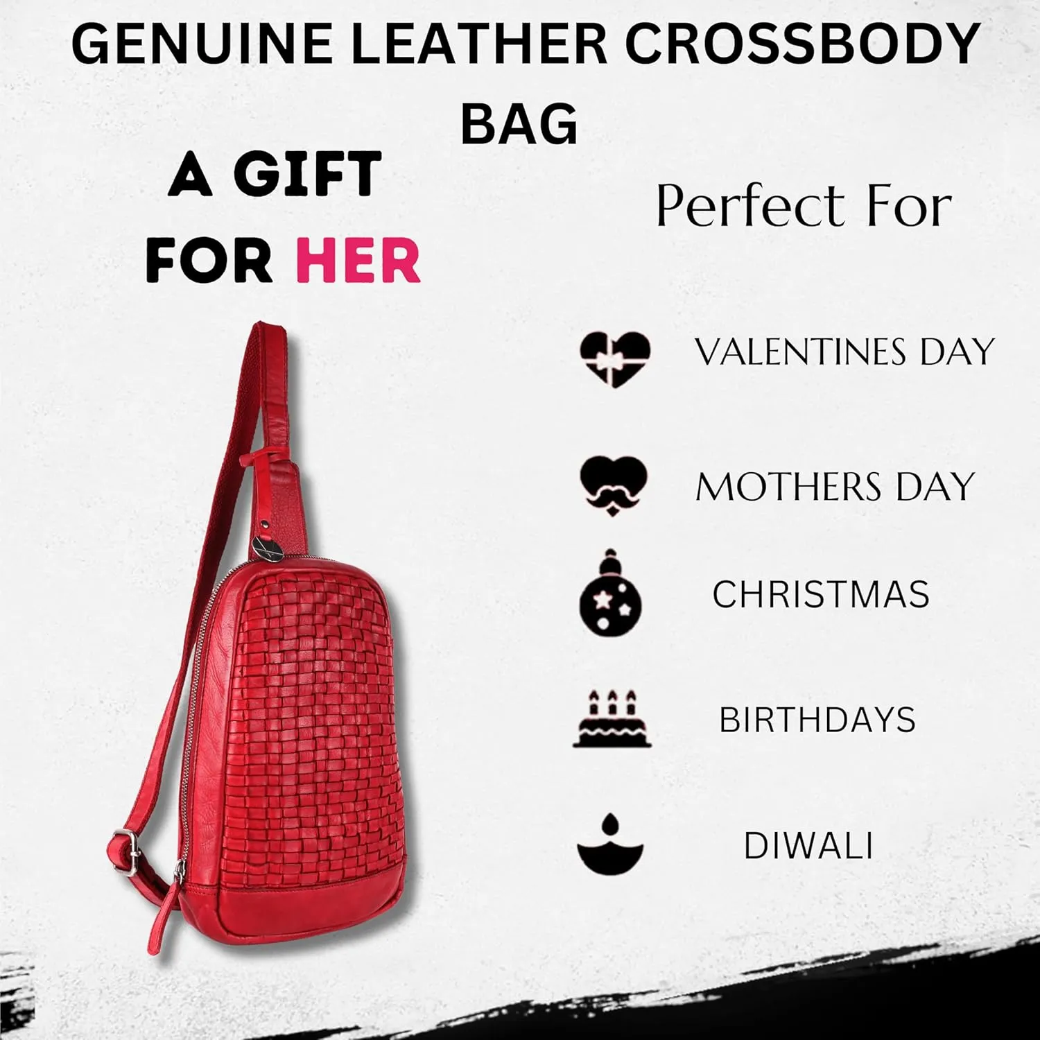 Genuine Leather Body Bag Unisex Trendy Casual Travelling Essentials Kept Bag, Durable Secure Travel Red