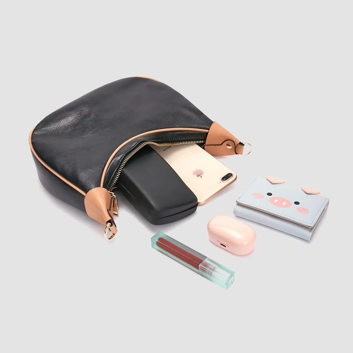 Genuine Leather Crescent Bag for Women: Fashion Ladies Hobo Purse - Retro Shoulder Handbag for Travel Work Commute