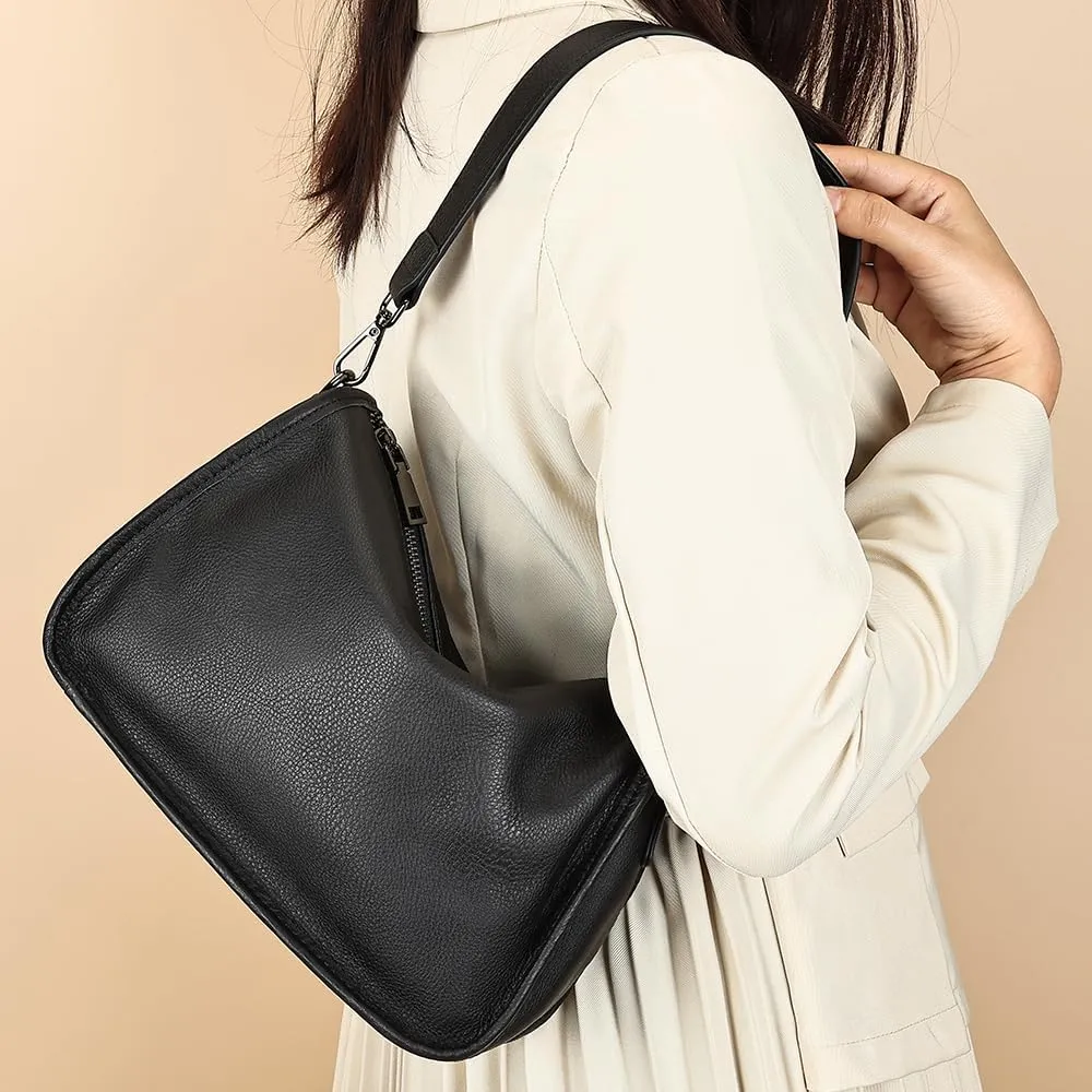 Genuine Leather Crossbody Bag Womens Lightweight Shoulder Purse ladies Small Hobo Handbag