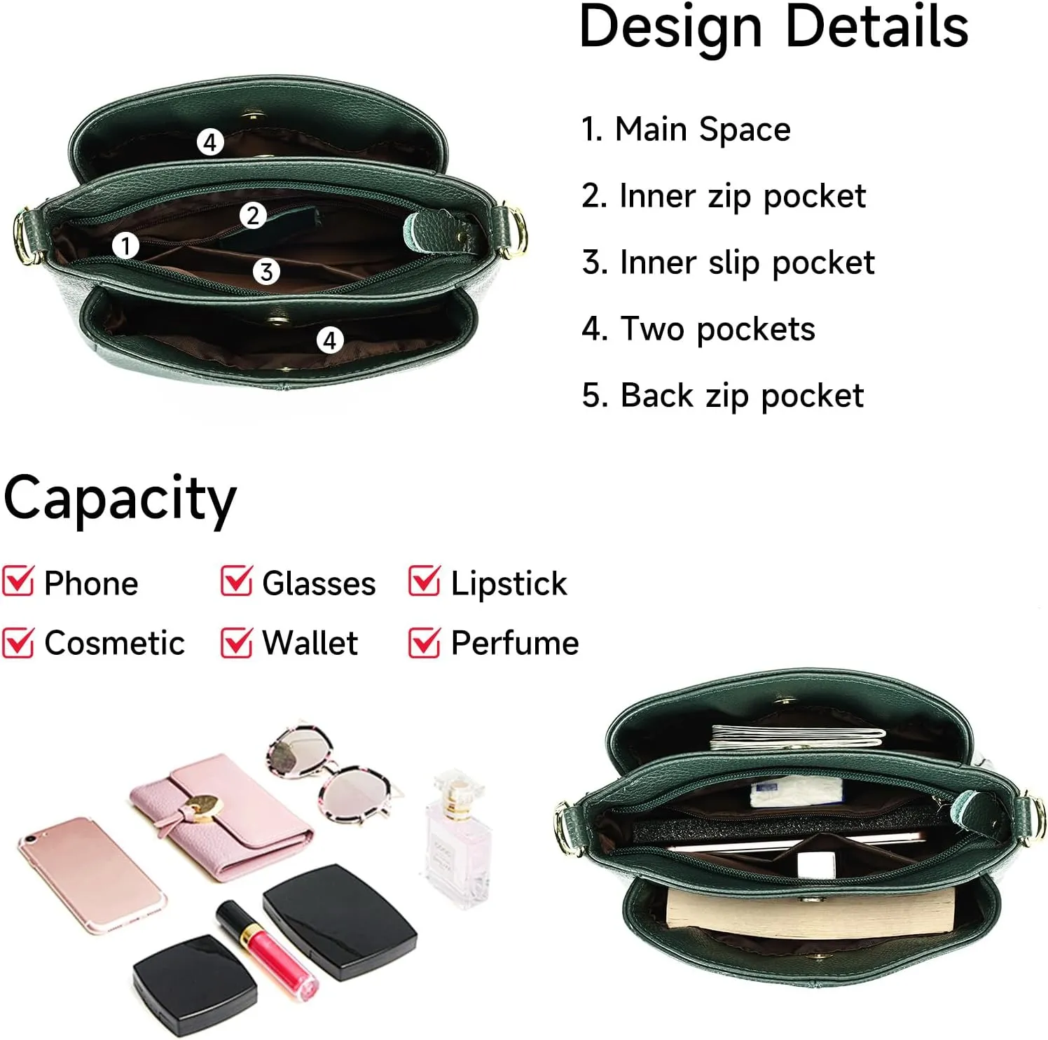 Genuine Leather Women Shoulder Bag Small Crossbody Bags Purse Mini Casual Hobo Lady Handbags and Purses Messenger Satchel