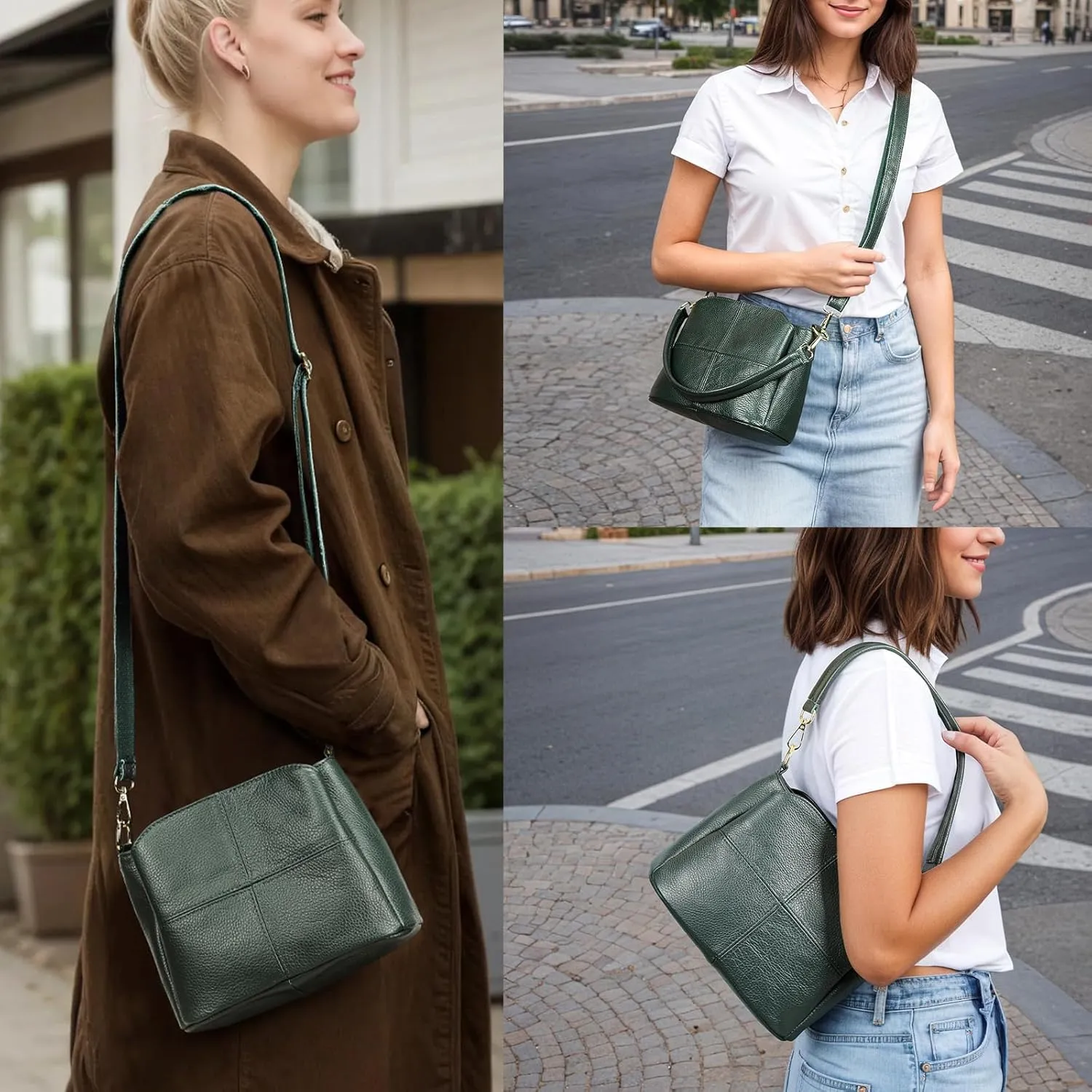 Genuine Leather Women Shoulder Bag Small Crossbody Bags Purse Mini Casual Hobo Lady Handbags and Purses Messenger Satchel